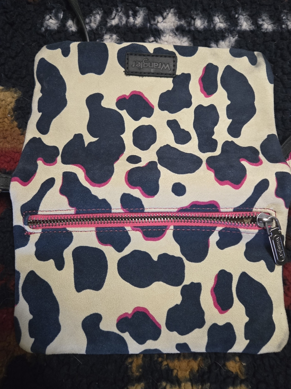 Wrangler Black and Pink Leopard Print Crossbody Bag/ Wristlet